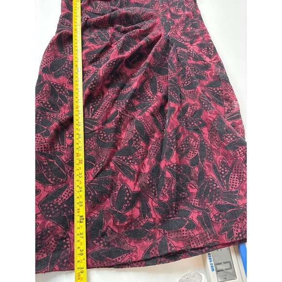 Maeve ANTHROPOLOGIE Women’s Elorn Burgundy Black Lace Ruched Dress Size 6 Goth - Picture 12 of 15